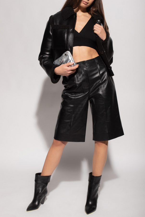 GenesinlifeShops GB Black Leather shorts Proenza Schouler